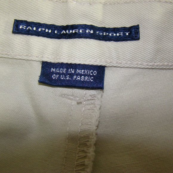 Ralph Lauren Sport Khaki Flat Front Shorts Size 10 - Picture 4 of 5